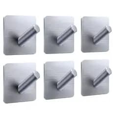 Kit 3/6/9 Ganchos Adesivo Parede Inox Pendurar Toalhas Multiuso