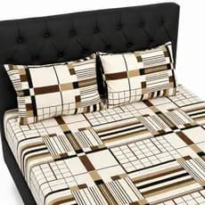 Jogo Lençol Queen Size 3 Peças Estampado 150 fios C/ Elástico e Fronha c/ zíper Cama Box