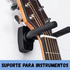 Suporte Universal Resistente Instrumentos Gancho Parede para Violão Guitarra com Proteção Antirrisco