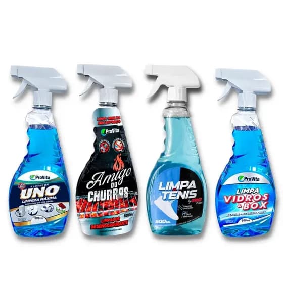 Kit Limpeza Doméstica  Mágica Flotador sujeira + Desengordurante + Limpa Tênis + Limpa Vidros e Box