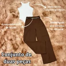 Conjunto Body Regata e Calça Alfaiataria Feminina|Elegância e Conforto em um Só Look!