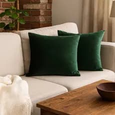 Kit 2 Capas de Almofada 45x45 Suede Liso Aveludado Premium com Zíper Invisível Decorativas