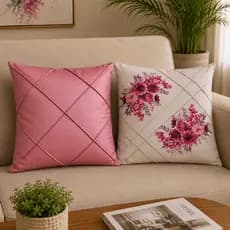 Kit 2 Capas de Almofada PREMIUM Suede Drapeada/Nervuras 45x45cm / 60x60cm Decorativas - Sala/Quarto