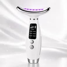 Massageador Facial e Pescoço LED EMS 7 Modos 3 Intensidades Aquecimento USB-C Recarregável Lifting Facial Skincare