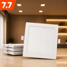Painel Plafon Led 12w Embutir Quadrado Luminária De Teto Branco Frio Alumínio Econômico Para Gesso