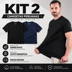 Kit 2 Camisetas Peruana Premium com Elastano Caimento E Toque Perfeito Para o Dia a Dia