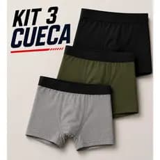 Kit 3 Cuecas Boxer Masculinas Premium com Elastano Cós Elástico Confortável