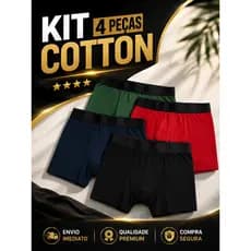 Kit 4 Cuecas Boxer Masculinas Cotton Premium Conforto E Estilo