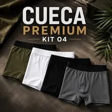 Kit 4 Cuecas Boxer Masculinas Sortidas Em Algodão E Elastano