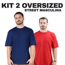 KIT 2 CAMISETAS STREETWEAR OVERSIZED MASCULINA 100% ALGODÃO