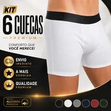 Kit 6 Cuecas Masculinas Alta Qualidade com Elastano