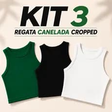 Kit 3 Regatas Caneladas Femininas Direto de Fábrica