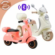 Moto Elétrica Infantil Scooter 6V Com Bluetooth, Som De Partida e Luz LED