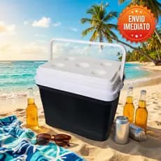 Caixa Térmica 42L Ou 22L Cooler Viagem Praia Piscina Camping c/ Porta Copos Cabe 60 Latas