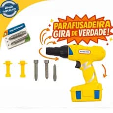 Parafusadeira Elétrica Infantil Kit Com Brocas e Parafusos Gira De Verdade