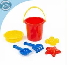 Kit 1/2 Baldinhos De Praia Infantil Com Pazinha e Forminhas Diversão Garantida Na Areia