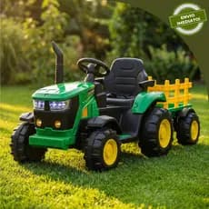 Trator Elétrico Infantil Verde Com Controle Remoto 12v Zippy Toys 110/220v