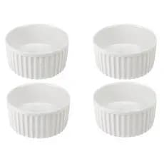 Jogo com 4 Ramequins em Porcelana 320ml Canelado