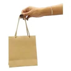 Sacola De Papel Kraft Pequena Cordão 19cmx15cmx7cm - Sacola Kraft