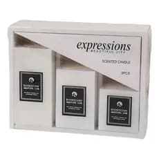 Trio De Velas Quadradas Marmorizadas Perfumadas Clássicas