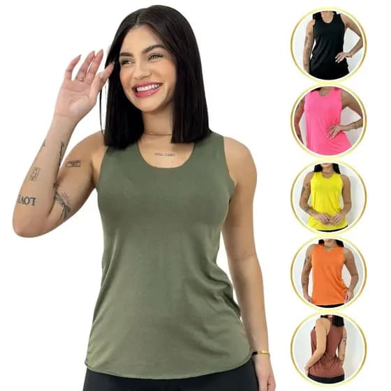 Blusa Academia Feminina Dry Fit Camiseta Regata Básica Fitness Treino