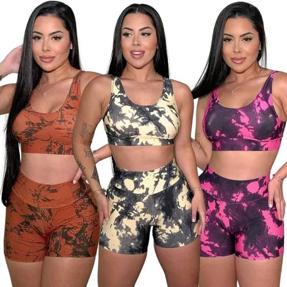 Conjunto Fitness Short e Top Cós Alto De Academia