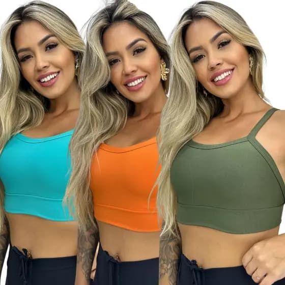 Top Cropped Academia feminino treino Fitness com forro sustentação