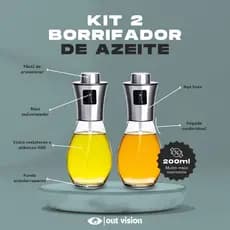 Kit 2 Spray Galheteiro De Azeite Vinagre E Óleo Universal Borrifador Culinário Dosador De Salada