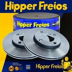 Par Disco de Freio Dianteiro para EcoSport Original Hipper Freios 4 Furos Ventilado Hipper Carbon
