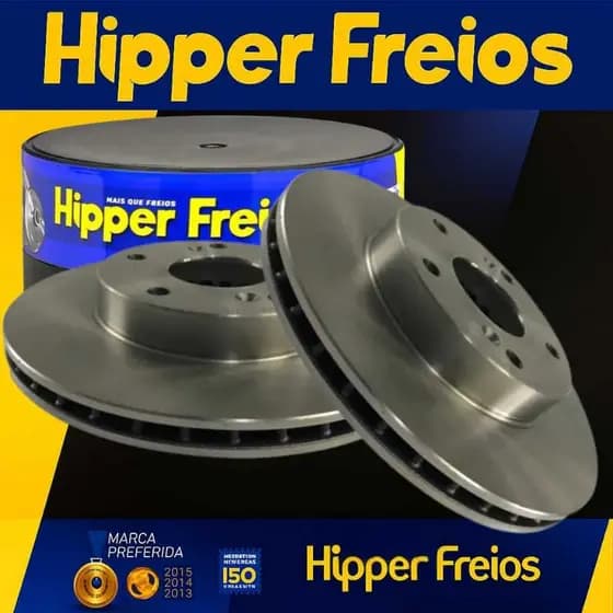 Par Discos de Freio Dianteiro Civic New 1.8 Original Hipper Freios 5 Furos Pista Ventilada