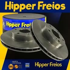 Par Discos de Freio Dianteiro Civic New 1.8 Original Hipper Freios 5 Furos Pista Ventilada