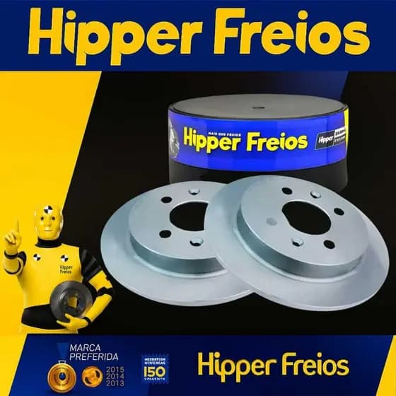 Par Discos de Freio Traseiro para City e Fit Original Hipper Freios 4 Furos Pista Sólida