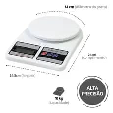 Balança Cozinha Até 24CMx16,5CM 10KG Digital De Precisão Cozinha Até 10KG Nutrição E Dieta Balança Portatil Utensílio