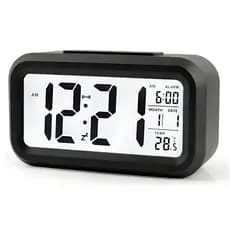 Relógio de Mesa Digital e Despertador - 14cm / com luz / relógio de escritório