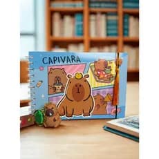 Livro de colorir capivara na cor azul e rosa com 48 paginas