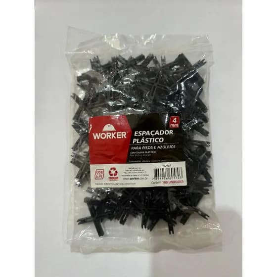 Espaçador Plástico Cruzeta para piso 4mm kit 3 pacotes com 100un