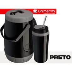 kit Tereré C/ Garrafa Térmica Tererê 2.5 Lts + Copo Térmico 650ml C/ Bomba Inox Unitermi