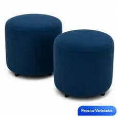 Kit Puff Redondo 2 e 3 Decorativo Infantil Quarto Consultório Brinquedoteca Apoio Pés