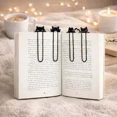 KIT 8 Marcadores de página, livro, caderno - personalizado para leitura - Gato, presente