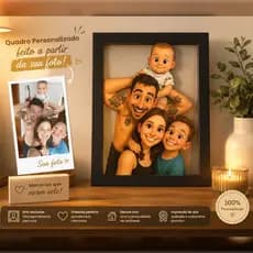 Presente Personalizado com Foto em Animação 3D | Quadro de Família, Casal e Momentos Especiais