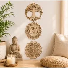 Kit mandalas MDF 3mm cru corte laser 3D vazado