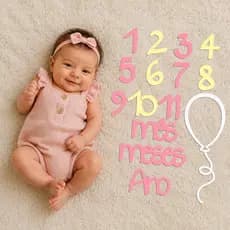 Kit Mêsversário Bebê MDF 1 ao 12 Meses Decoração para Fotos Ensaio Mensal Presente Chá de Bebê