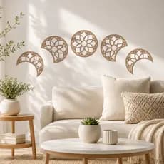 Decoração de ambientes e paredes Kit de mandalas mandalas fases da lua em MDF