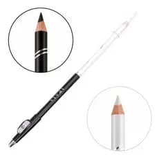 Lápis de Olhos Vivai 2 em 1 Preto e Branco Com Apontador/ Lapis de Olho Para Maquiagem