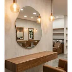 Espelho Orgânico Decorativo Espelho Grande 70x50 Parede Salão Casa Banheiro Lapidado Luxo Nuvem