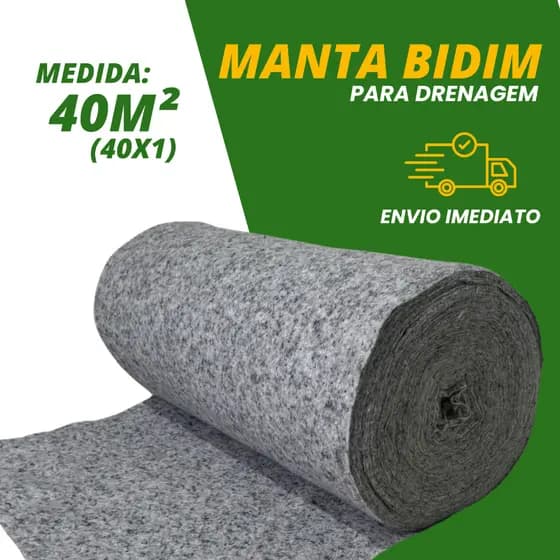 Manta Bidim Para Drenagem Drena Solo Jardim Vasos Jardineira Geotexil 40M2