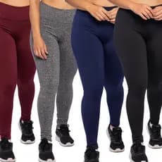 Kit c/2 Leggings Térmicos Feminina Calça Leg Peluciada  Flanelada Suplex Preium Power Cos Alto Feminino.