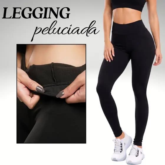Calça Leg Peluciada Suplex Power Grossa Forrada Legging Flanelada.