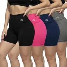 kit c/3 Shorts Fitness Poliamida Premium 0 Transparência, Conforto, Treino, Yoga, Corrida, Ciclismo Academia Crossfit.