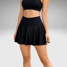 Short Saia Bailarina Academia Esportivo Beach Tênis Feminino Cintura Alta Suplex Premium Rodado Fitness Tapa Bumbum